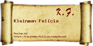 Kleinman Felícia névjegykártya